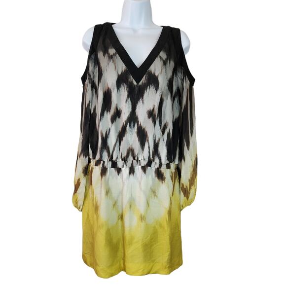 Anthropologie Leifsdottir Silk Cold Shoulder Dress Size 6 - Picture 2 of 10